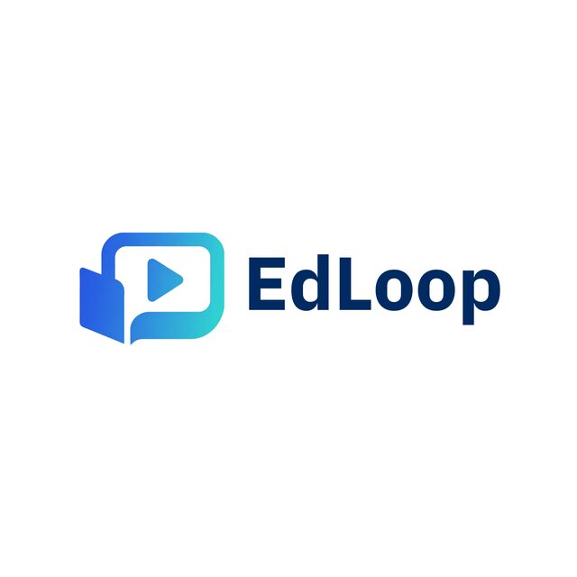 โลโก้ EdLoop แนวนอน ไอคอนพร้อมตัวอักษรสีกรมท่า